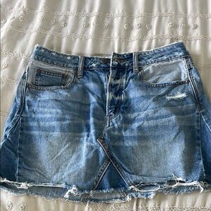 American Eagle Outfitters Denim Distressed Mini Skirt